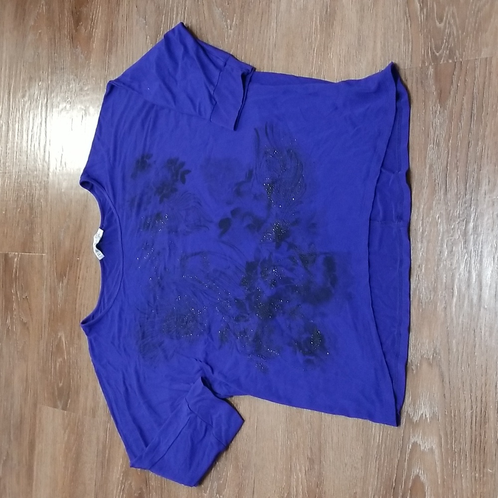 (XL) Revolution by Ricki's Graphic Floral Print Relaxed Fit Top Casual Weekend